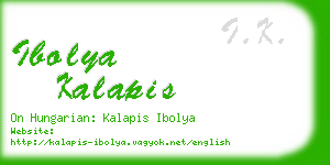 ibolya kalapis business card